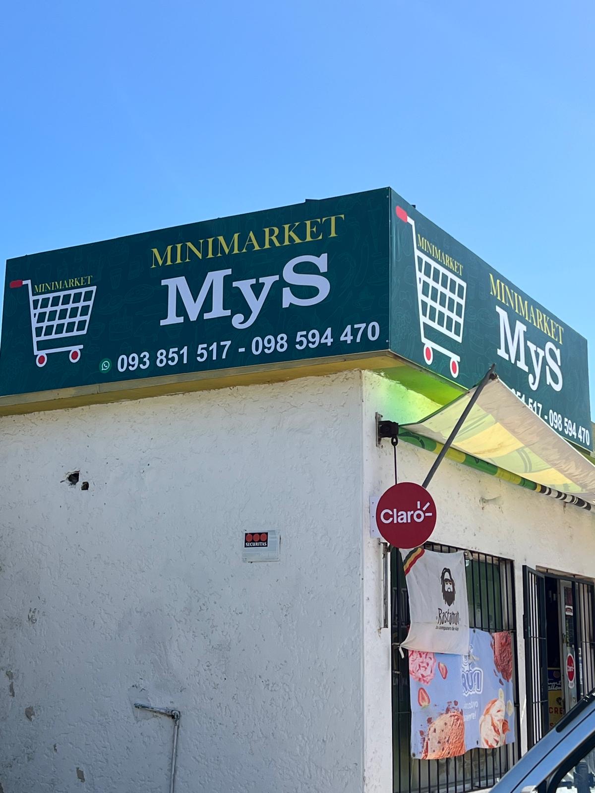 Cartel de esquina para minimarket
